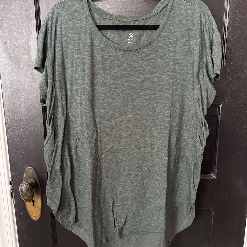 Champion Women's Heathered Green Short Sleeve Workout Tee